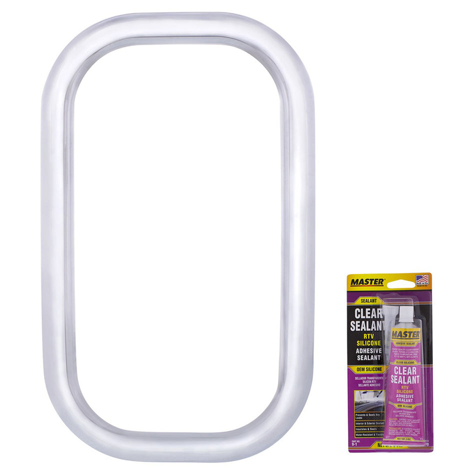 Chrome Exterior View Window Trim For Freightliner FLD or Classic (1989-2010) - Includes Adhesive