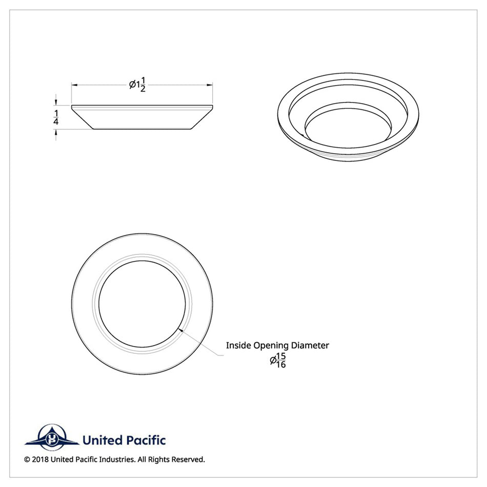 United Pacific - Parking Brake Bezel For Kenworth (Card of 2)