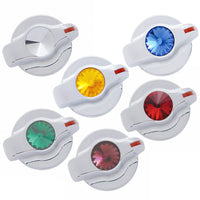 United Pacific - Chrome Plastic A/C Control Knob with Crystal (Amber, Blue, Green, Purple, Red or Indented-No Crystal)