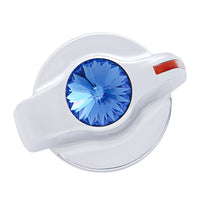United Pacific - Chrome Plastic A/C Control Knob with Crystal (Amber, Blue, Green, Purple, Red or Indented-No Crystal)
