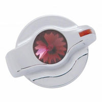 United Pacific - Chrome Plastic A/C Control Knob with Crystal (Amber, Blue, Green, Purple, Red or Indented-No Crystal)