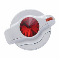 United Pacific - Chrome Plastic A/C Control Knob with Crystal (Amber, Blue, Green, Purple, Red or Indented-No Crystal)