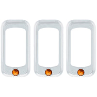Rocker Switch Bezel For Peterbilt/ Kenworth With Copper, Clear, Purple or Red Crystal (3-Pack)