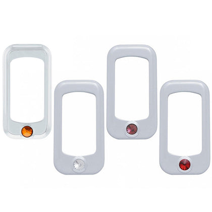 Rocker Switch Bezel For Peterbilt/ Kenworth With Copper, Clear, Purple or Red Crystal (3-Pack)