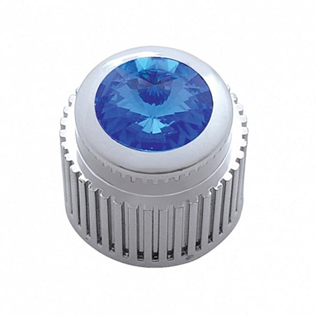 United Pacific - Chrome Plastic Control Knob With Blue or Red Crystal