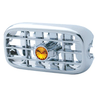 Chrome Plastic A/C Vent With Color Crystal For Peterbilt (2006+) - Amber, Blue, Clear, Green, Purple or Red Crystal