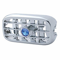 Chrome Plastic A/C Vent With Color Crystal For Peterbilt (2006+) - Amber, Blue, Clear, Green, Purple or Red Crystal