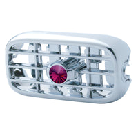 Chrome Plastic A/C Vent With Color Crystal For Peterbilt (2006+) - Amber, Blue, Clear, Green, Purple or Red Crystal