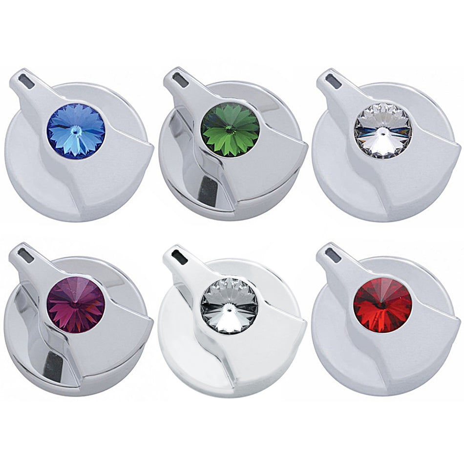 United Pacific - Timer Knob With Blue Crystal For Peterbilt (Blue, Clear, Green, Purple, Red or Smoke Crystal)