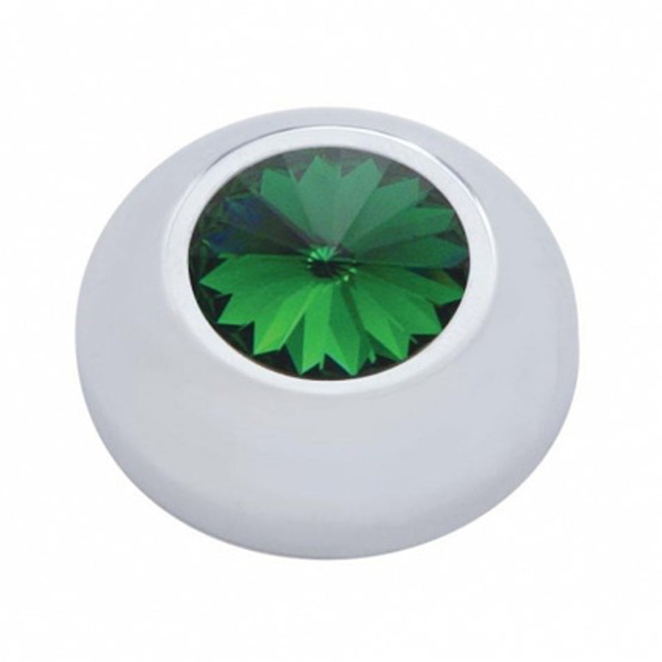 Compartment Knob Cover For 2006+ Peterbilt - Clear or Green Crystal (Card of 2)
