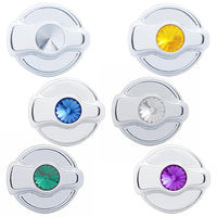 Chrome Plastic A/C Control Knob For Peterbilt (Indented, Amber, Blue, Clear, Green or Purple Crystal)
