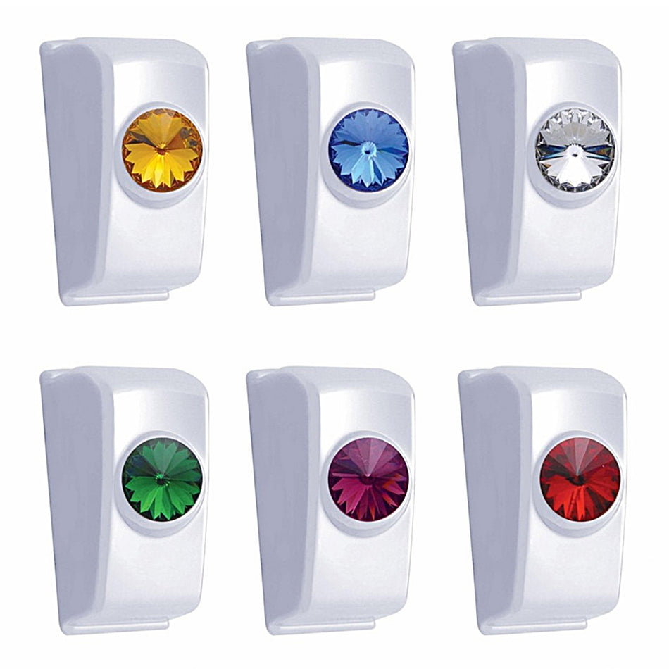 Chrome Rocker Switch Plug For 2006+ Kenworth (Amber, Blue, Clear, Green, Purple or Red Crystal)