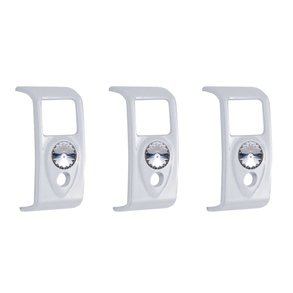 Rocker Switch Cover With Amber Crystal For 2006+ Kenworth (Card Of 3)