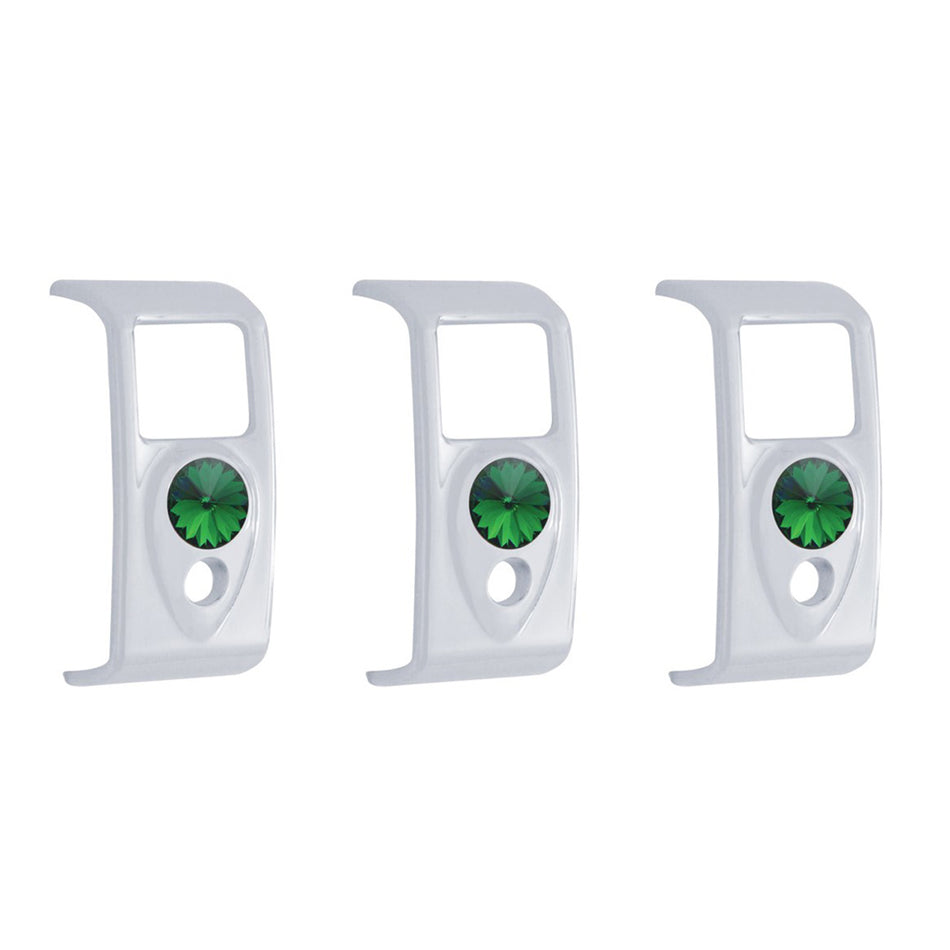 Rocker Switch Cover With Amber Crystal For 2006+ Kenworth (Card Of 3)