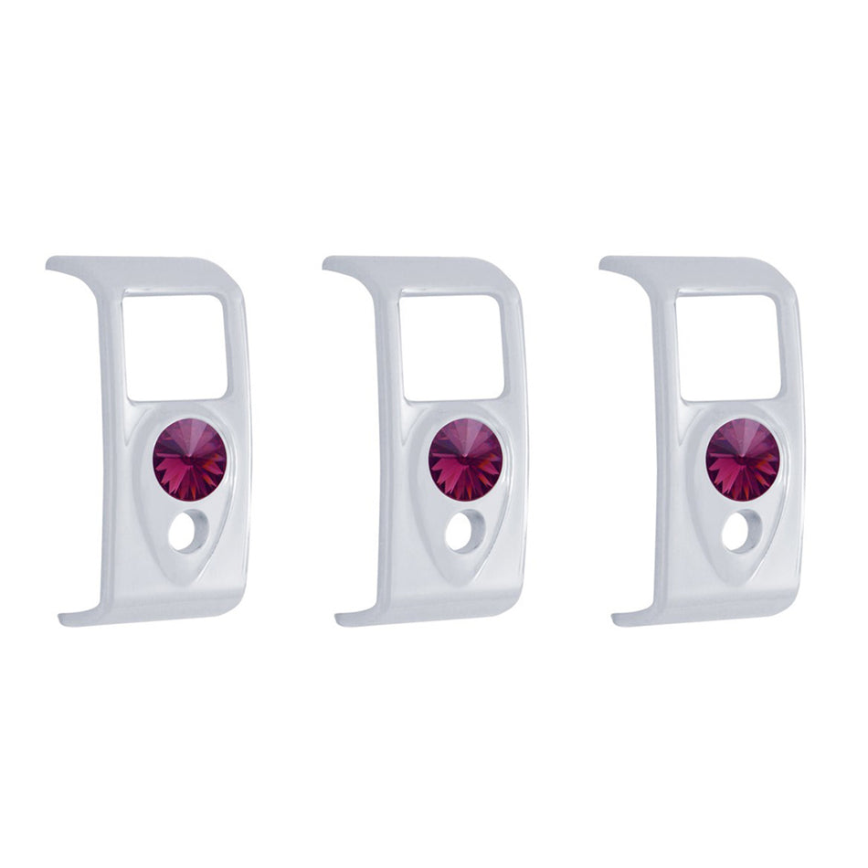 Rocker Switch Cover With Amber Crystal For 2006+ Kenworth (Card Of 3)