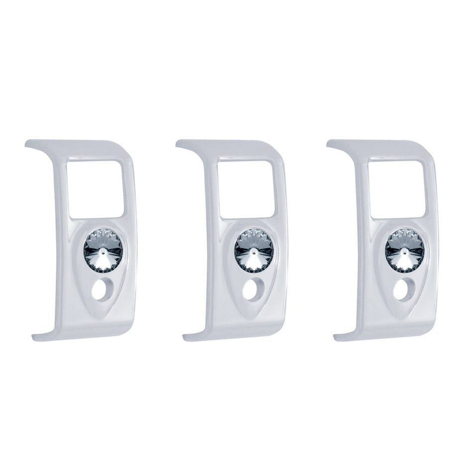 Rocker Switch Cover With Amber Crystal For 2006+ Kenworth (Card Of 3)