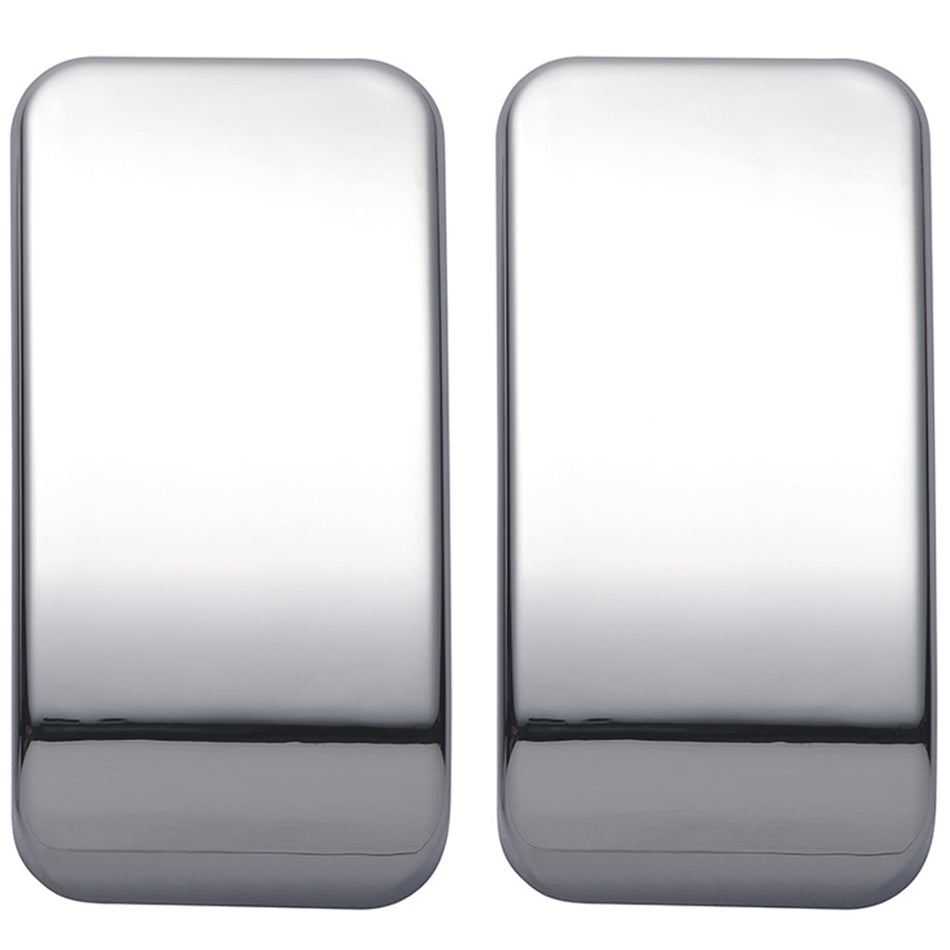 Chrome Plastic Blank Switch Covers For Kenworth T680, T880, W990 (Card Of 2)
