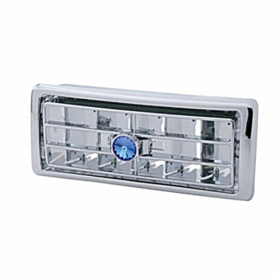 Chrome Plastic A/C Vent For 2002-2005 Kenworth - Center (Indented, Blue, Clear, Purple or Red Crystal)