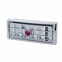 Chrome Plastic A/C Vent For 2002-2005 Kenworth - Center (Indented, Blue, Clear, Purple or Red Crystal)