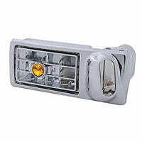 Chrome Plastic A/C Vent With Color Crystal For 2002-2005 Kenworth - Passenger Side (Amber or Green Crystal)