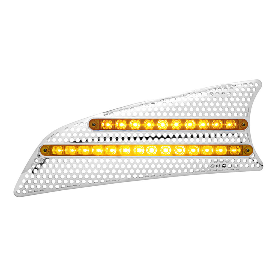 2007+ Kenworth T660 LED Air Intake (Driver or Passenger Side) - Amber or Red LEDs (Amber, Red or Clear Lens)