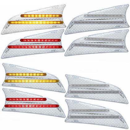 2007+ Kenworth T660 LED Air Intake (Driver or Passenger Side) - Amber or Red LEDs (Amber, Red or Clear Lens)