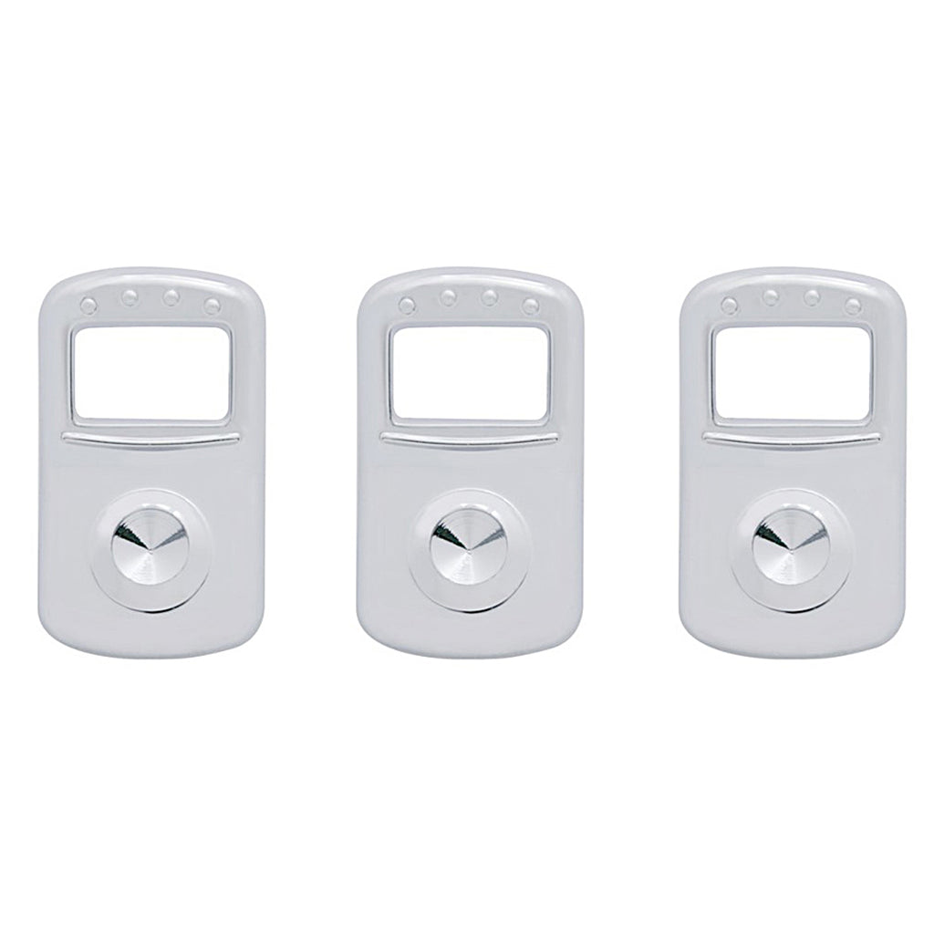 Rocker Switch Cover For Kenworth/Peterbilt - Indented, Blue, Clear, Green, Purple or Red Crystal (Card of 3)