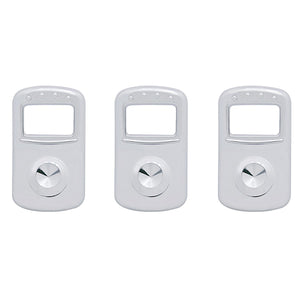 Rocker Switch Cover For Kenworth/Peterbilt - Indented, Blue, Clear, Green, Purple or Red Crystal (Card of 3)