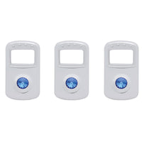 Rocker Switch Cover For Kenworth/Peterbilt - Indented, Blue, Clear, Green, Purple or Red Crystal (Card of 3)