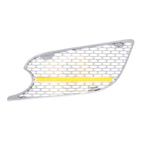 Chrome Air Intake Grille With LED GloLight For 2012-2021 Peterbilt 579 (Driver or Passenger) - Amber LEDs (Amber or Clear Lens)