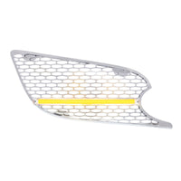 Chrome Air Intake Grille With LED GloLight For 2012-2021 Peterbilt 579 (Driver or Passenger) - Amber LEDs (Amber or Clear Lens)