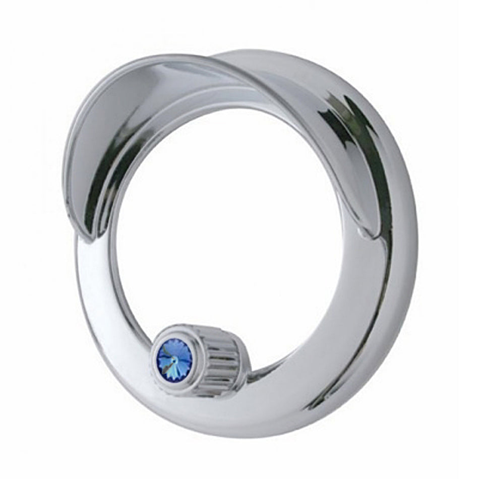Clock Bezel With Visor For Freightliner Century/Coronado/Columbia (Indented, Copper, Blue, Clear, Green, Purple or Red Crystal)