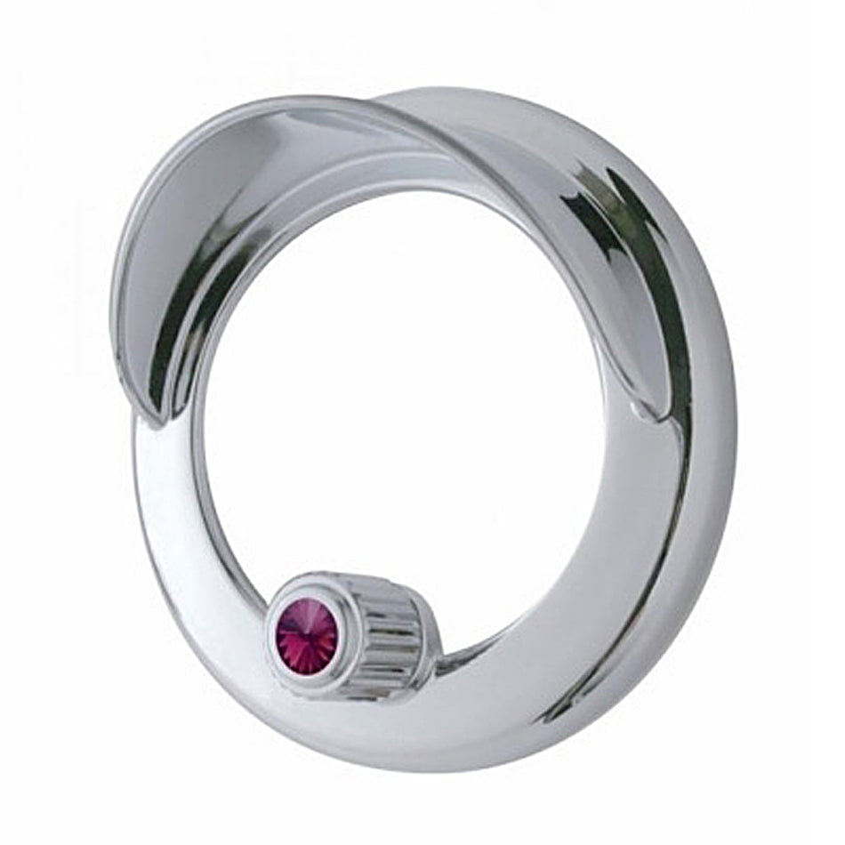 Clock Bezel With Visor For Freightliner Century/Coronado/Columbia (Indented, Copper, Blue, Clear, Green, Purple or Red Crystal)