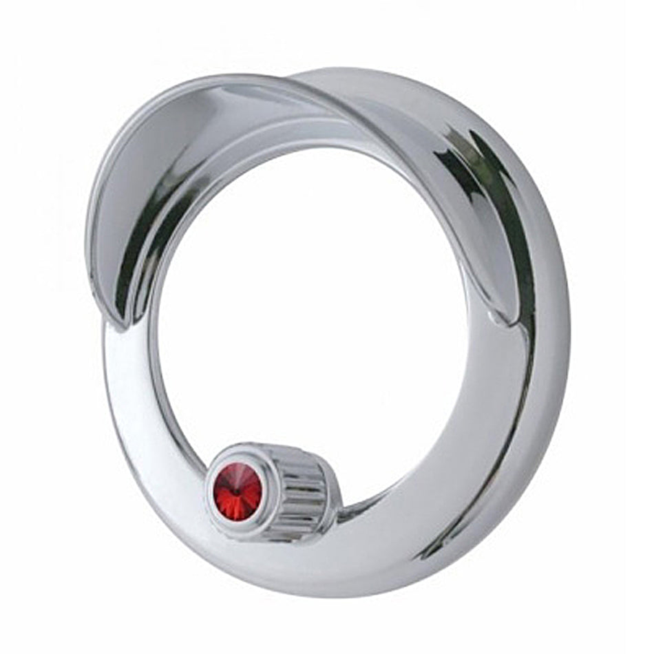 Clock Bezel With Visor For Freightliner Century/Coronado/Columbia (Indented, Copper, Blue, Clear, Green, Purple or Red Crystal)