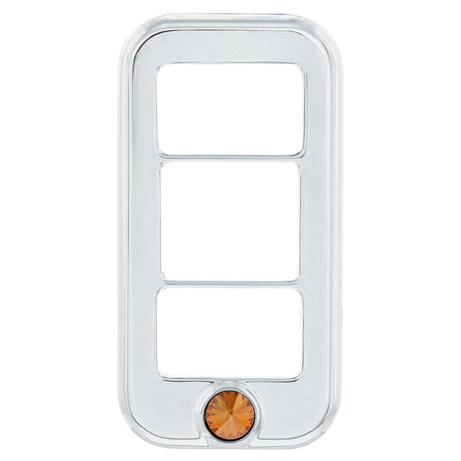 Rocker Switch Cover With 3 Openings & Crystal For Freightliner (3-Pack) - Various Crystal Colors