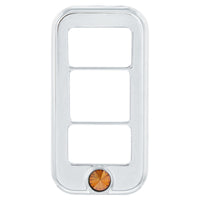 Rocker Switch Cover With 3 Openings & Crystal For Freightliner (3-Pack) - Various Crystal Colors