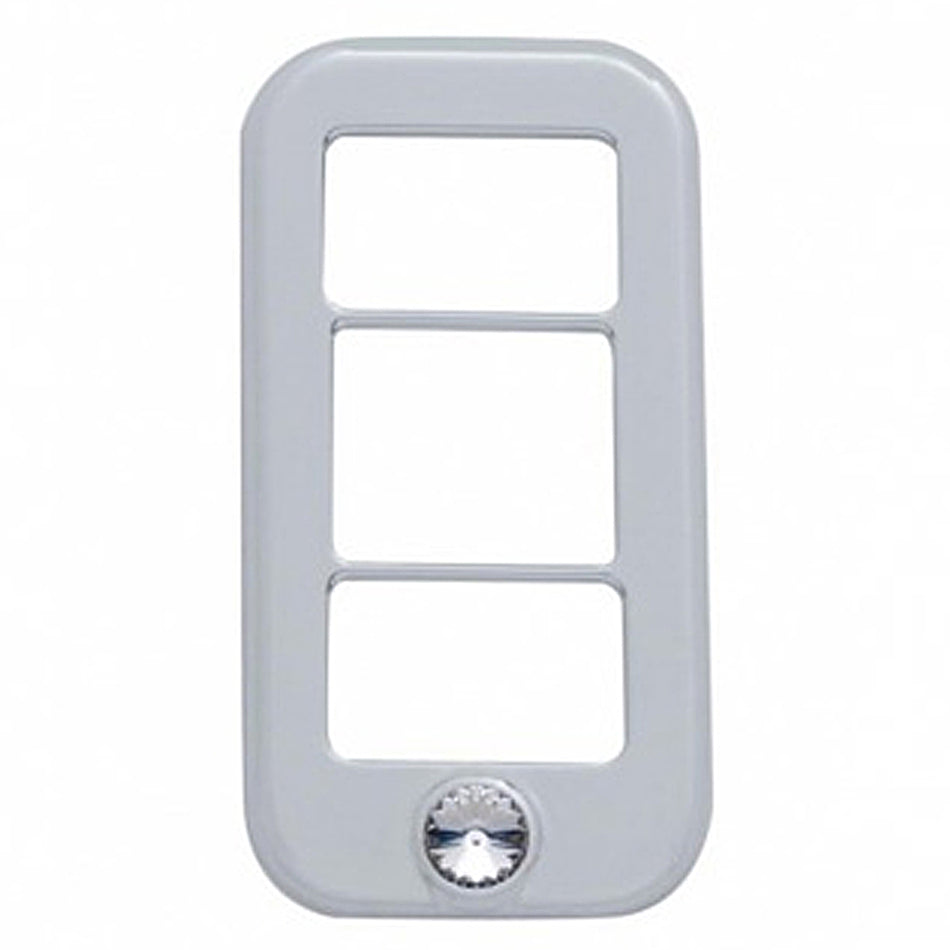 Rocker Switch Cover With 3 Openings & Crystal For Freightliner (3-Pack) - Various Crystal Colors