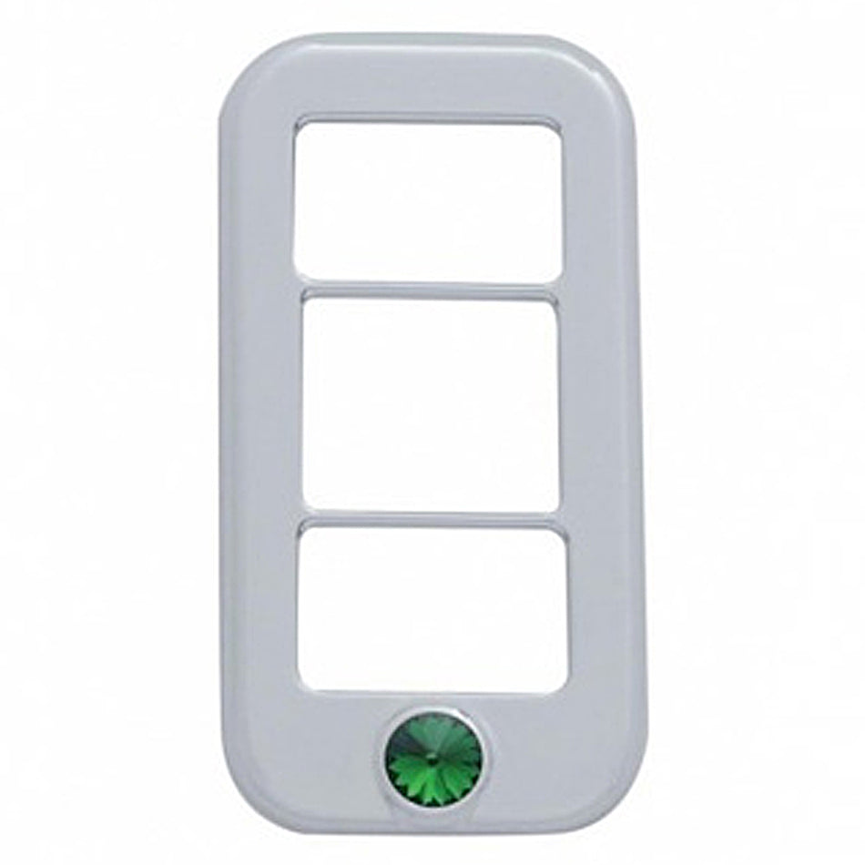 Rocker Switch Cover With 3 Openings & Crystal For Freightliner (3-Pack) - Various Crystal Colors