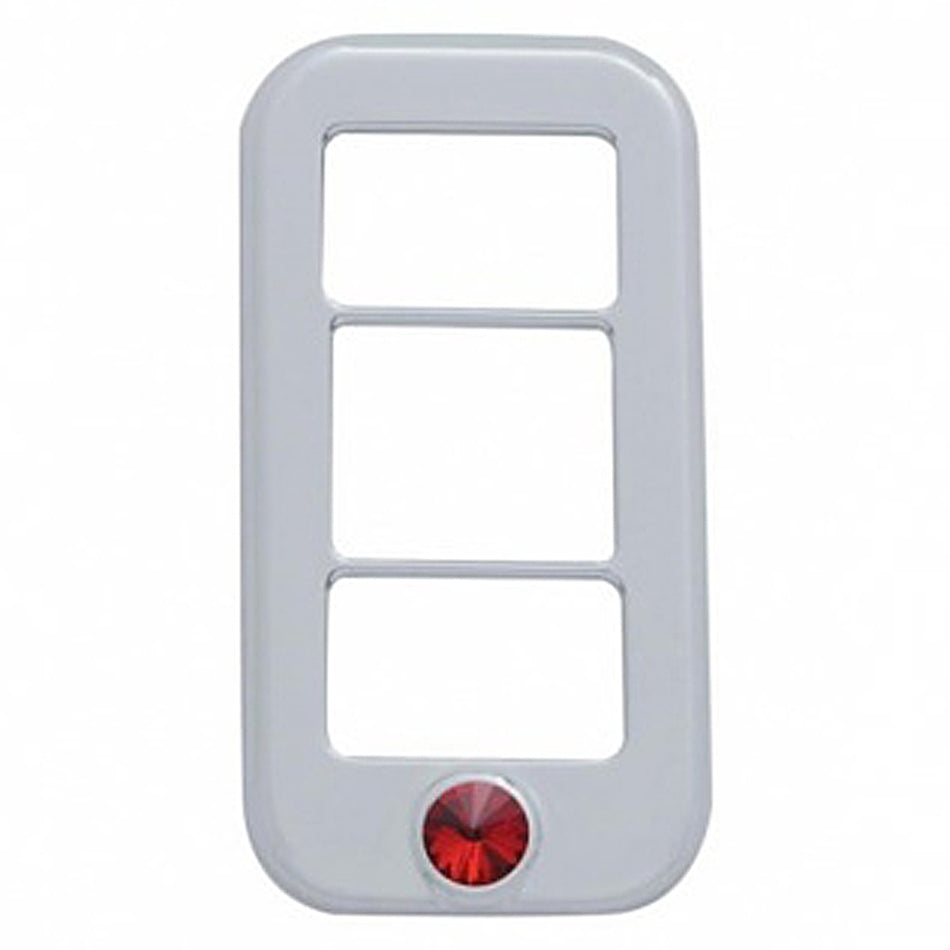 Rocker Switch Cover With 3 Openings & Crystal For Freightliner (3-Pack) - Various Crystal Colors