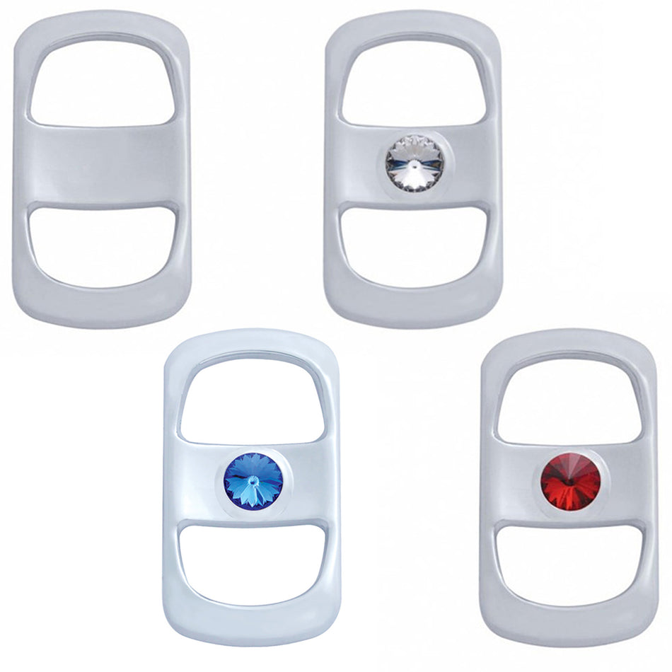 Rocker Switch Cover For Freightliner (3-Pack) - Plain, Blue, Clear or Red Crystal - Berube's Truck Accessories