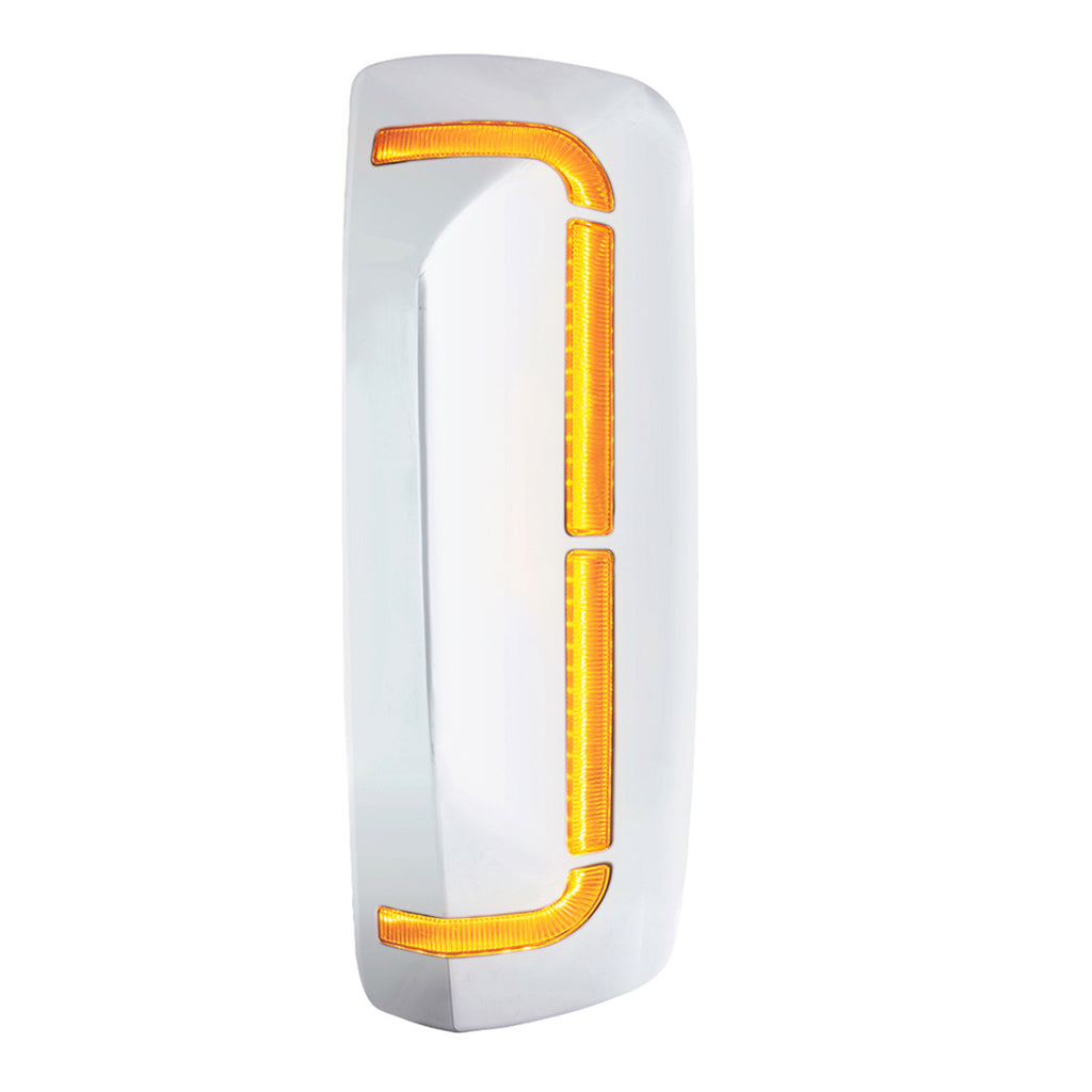 59 LED Chrome Mirror Cover With Sequential LED For 2012-2024 Volvo VNL - Driver or Passenger Side