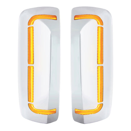 59 LED Chrome Mirror Cover With Sequential LED For 2012-2024 Volvo VNL - Driver or Passenger Side