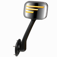 Chrome Hood Mirror Assembly With Sequential LED Turn Signal For 2008-2017 Freightliner Cascadia
