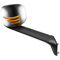 Heated Chrome Hood Mirror Assembly W/ Sequential LED Lights For 2018-2025 Freightliner Cascadia - Driver or Passenger Side