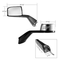 Chrome Hood Mirror Assembly With Sequential LED Turn Signal For 2018-2024 Volvo VNL - Driver or Passenger Side