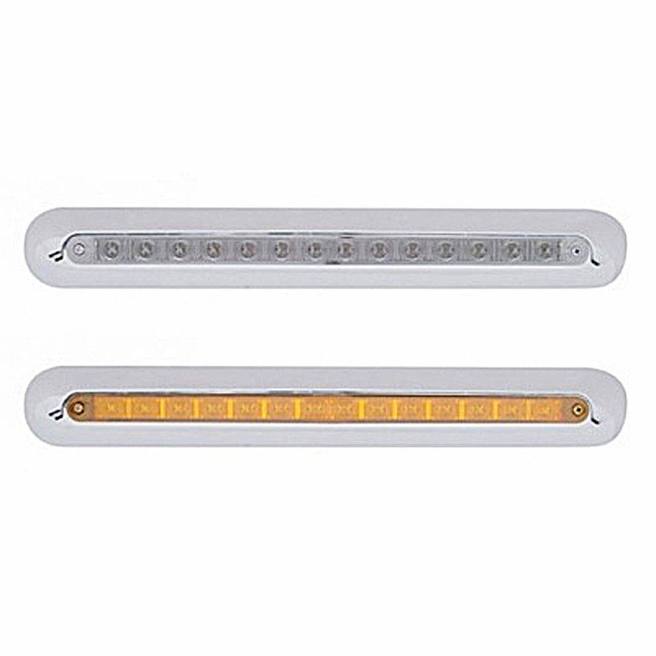 Freightliner 14 LED 12" Mirror Light Bar - Amber LEDs (Amber or Clear Lens)