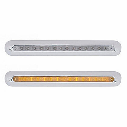 Freightliner 14 LED 12" Mirror Light Bar - Amber LEDs (Amber or Clear Lens)