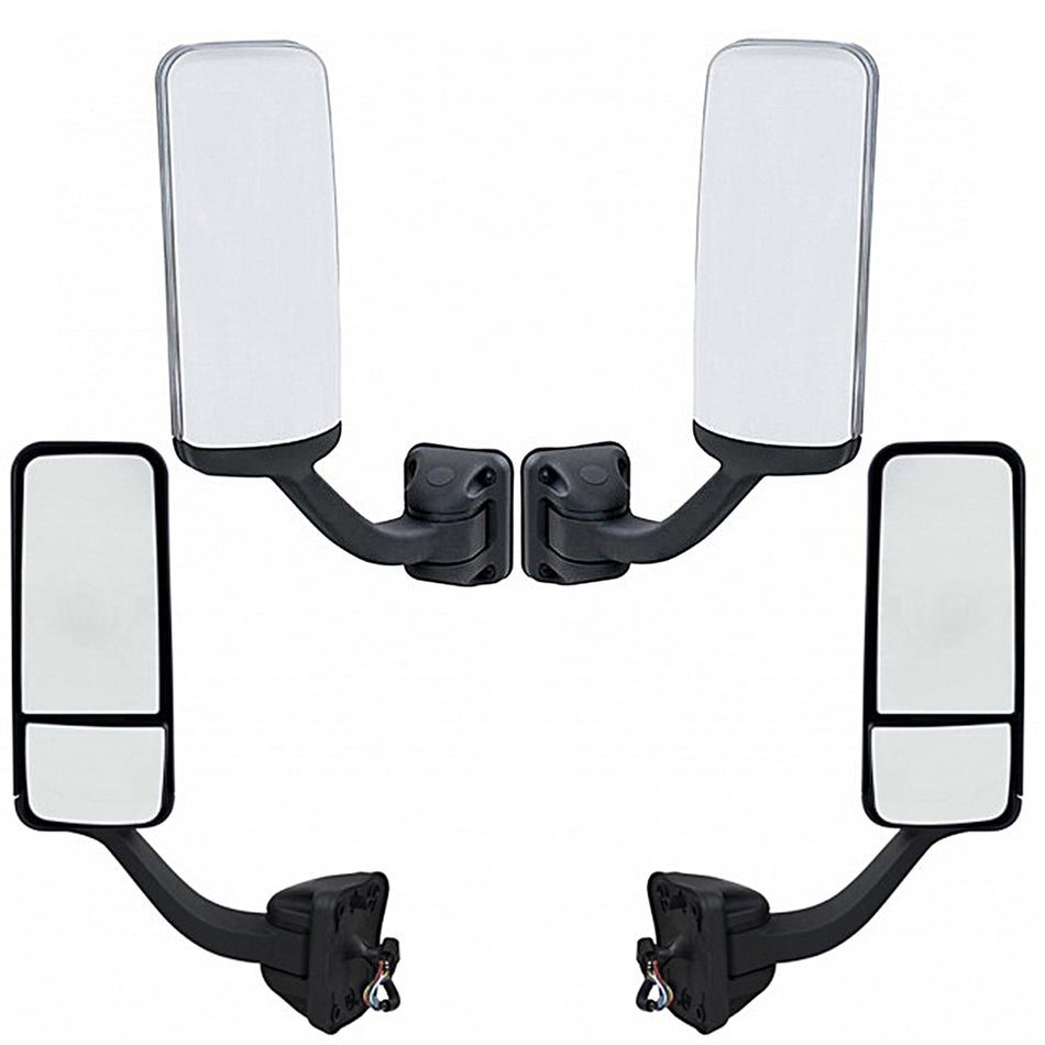 Black or Chrome Mirror Assembly With Heated Mirror For 2008-2017 Freightliner Cascadia - Driver or Passenger Side