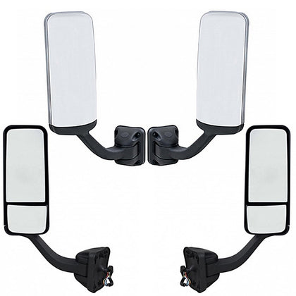 Black or Chrome Mirror Assembly With Heated Mirror For 2008-2017 Freightliner Cascadia - Driver or Passenger Side