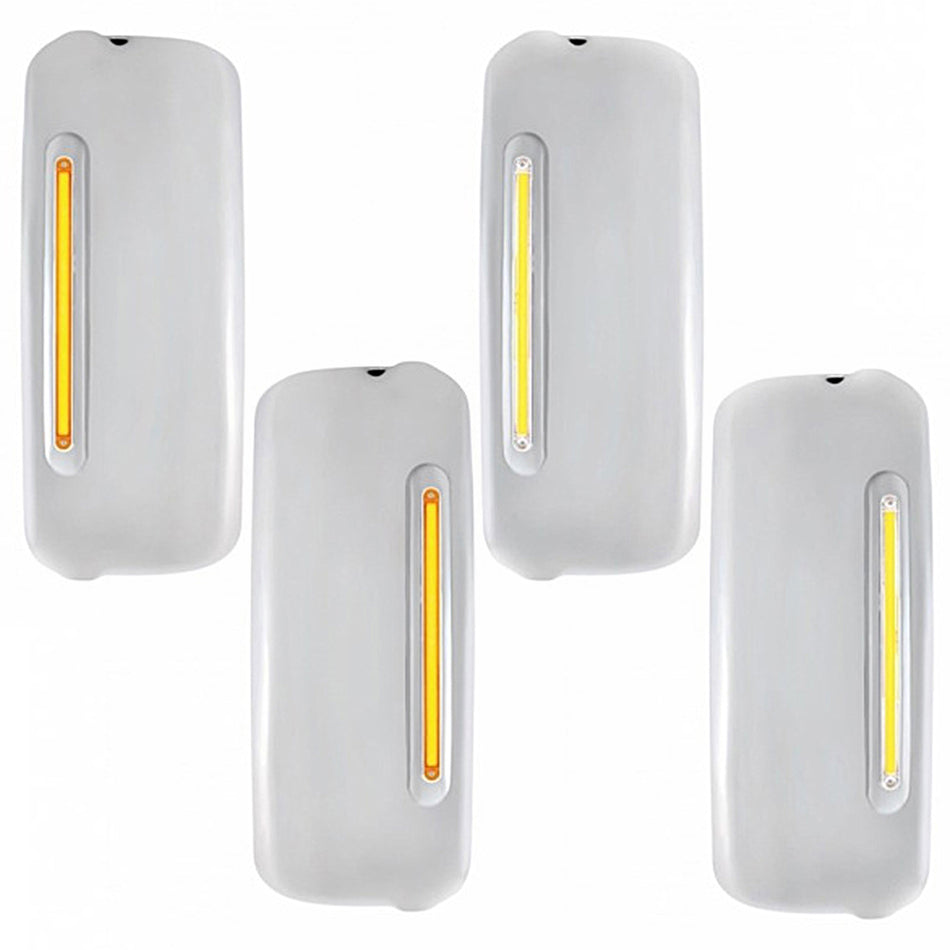 Mirror Cover w/24 Amber LED 12" GloLight For 2005+ Freightliner Century/Columbia - Amber LEDs (Amber or Clear Lens)